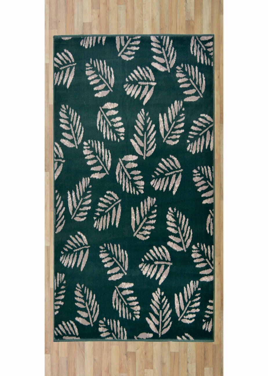 Homemaker Green Leaf Print Rug