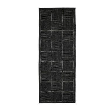 Homemaker Black Check Gel Flatweave Runner Rug
