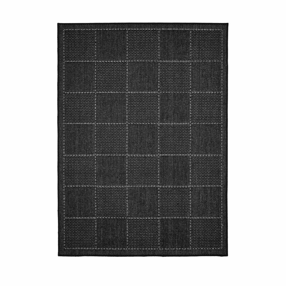 Homemaker Black Check Gel Flatweave Runner Rug