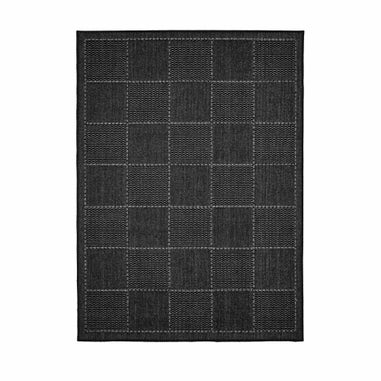 Homemaker Black Check Gel Flatweave Runner Rug