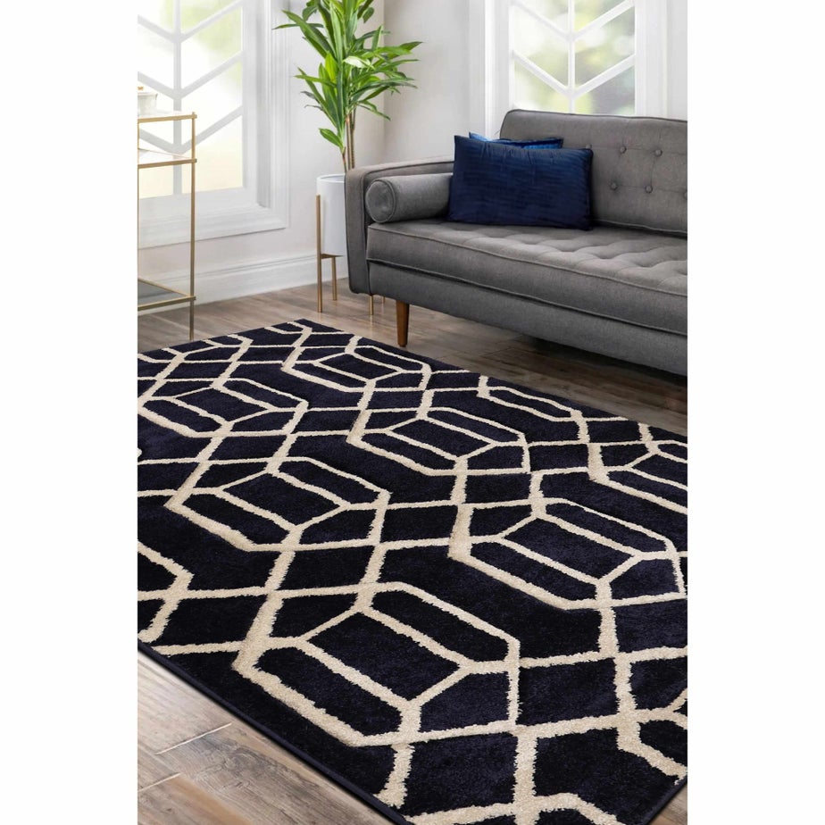 Homemaker Lattice Navy Rug