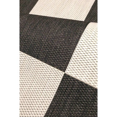 Homemaker Black Chequer Runner Rug