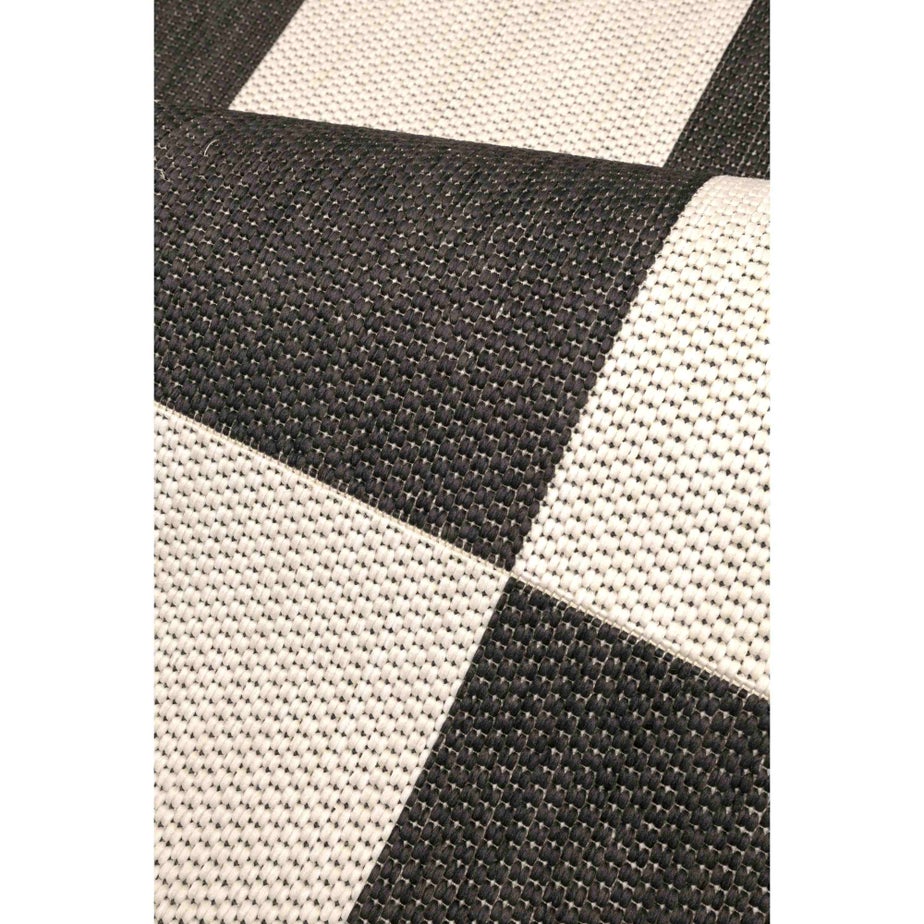 Homemaker Black Chequer Runner Rug