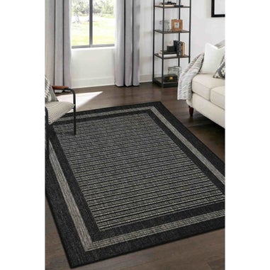 Homemaker Black Gel Backed Border Rug