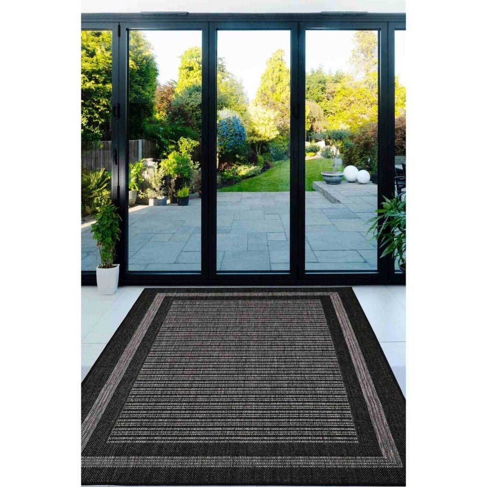 Homemaker Black Gel Backed Border Rug