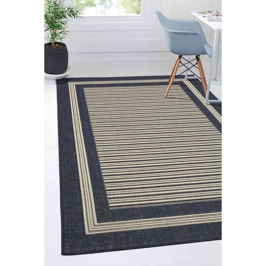 Homemaker Gel Backed Navy Border Rug