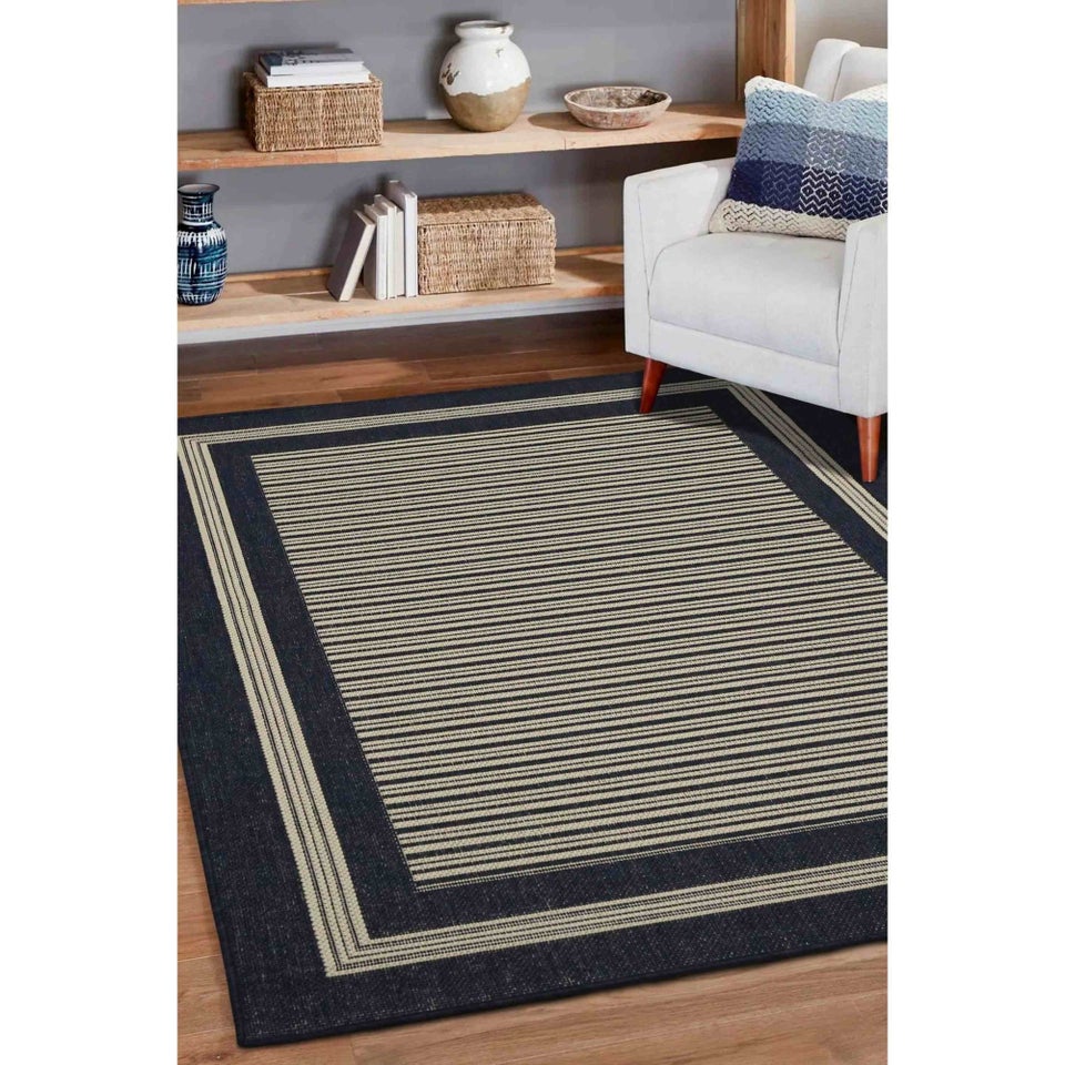 Homemaker Gel Backed Navy Border Rug