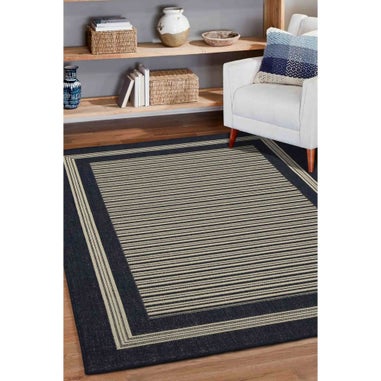 Homemaker Gel Backed Navy Border Rug