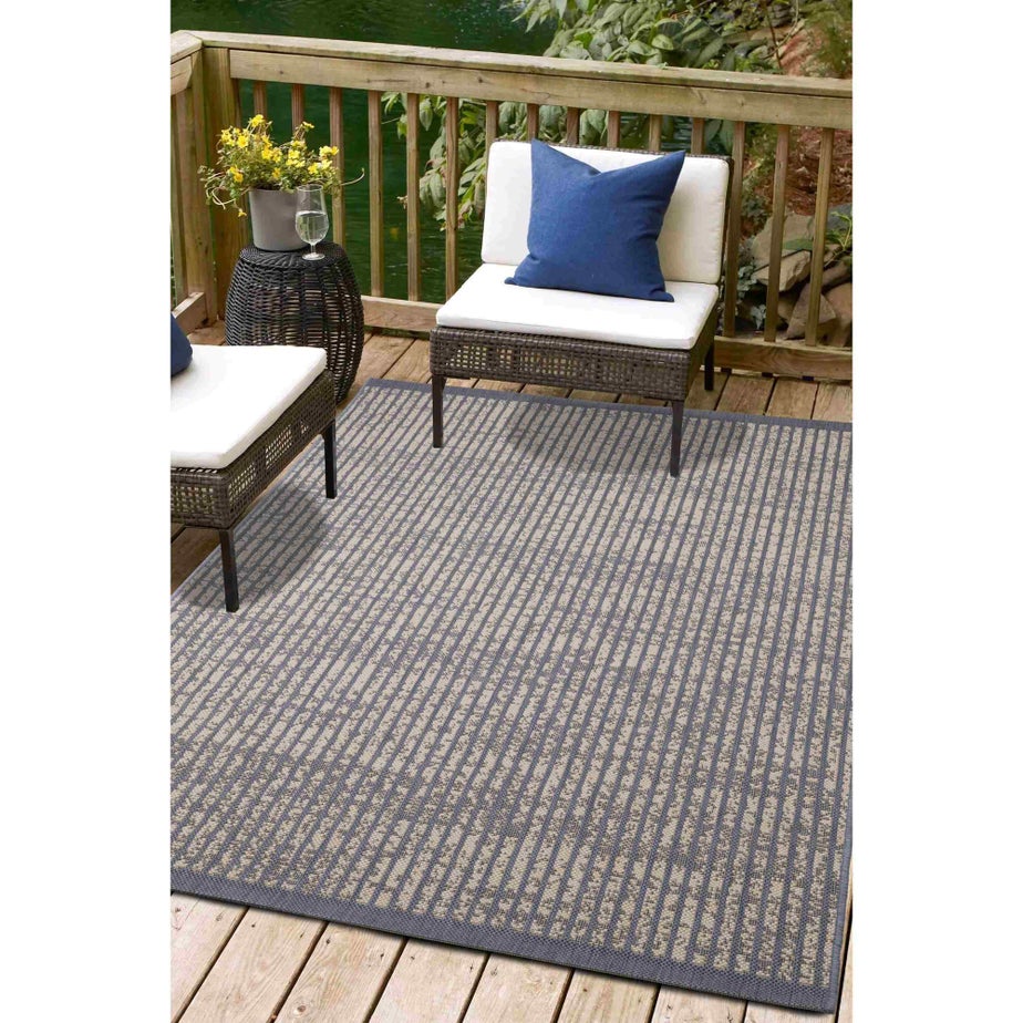 Homemaker Navy Hatch Design Rug