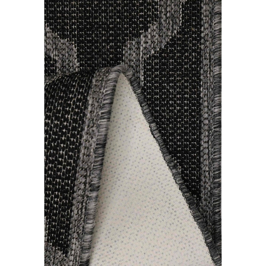 Homemaker Black Trellis Gel Flatweave Runner Rug