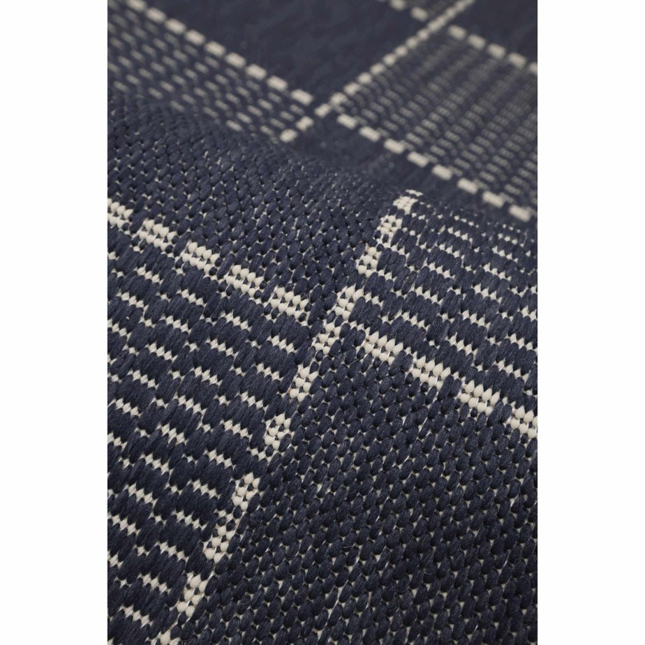 Homemaker Navy Check Gel Flatweave Rug