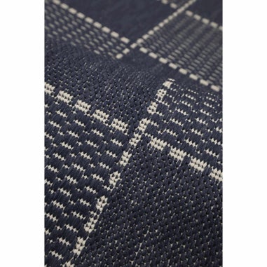Homemaker Navy Check Gel Flatweave Rug