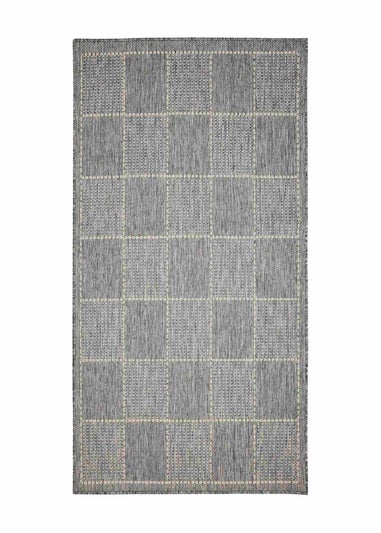 Homemaker Steel Check Gel Flatweave Rug