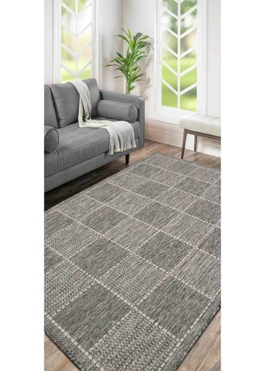 Homemaker Steel Check Gel Flatweave Rug