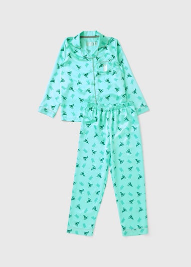 Wicked Girls Green Elphaba Satin Pyjama Set (4-13yrs)