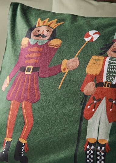 Green Christmas Nutcracker Duvet Set