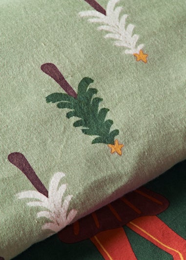 Green Christmas Nutcracker Duvet Set