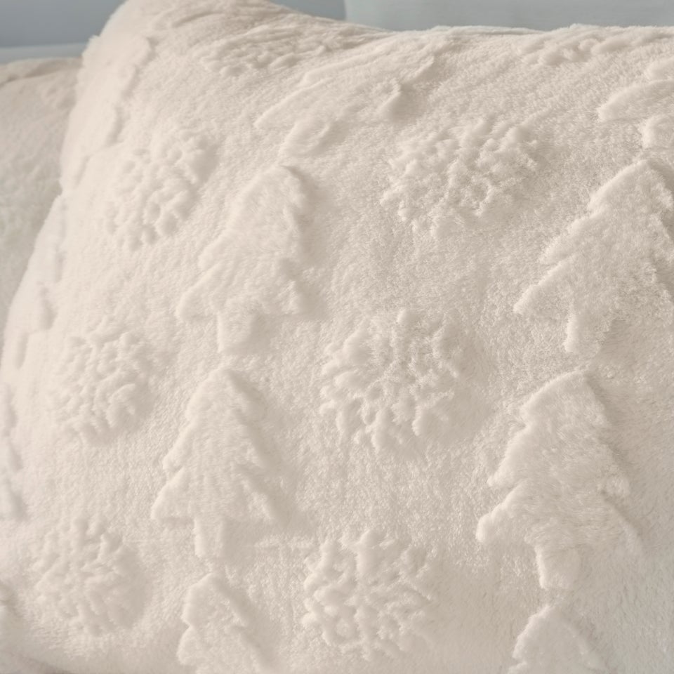 Cream Snowflake Fleece Duvet Set