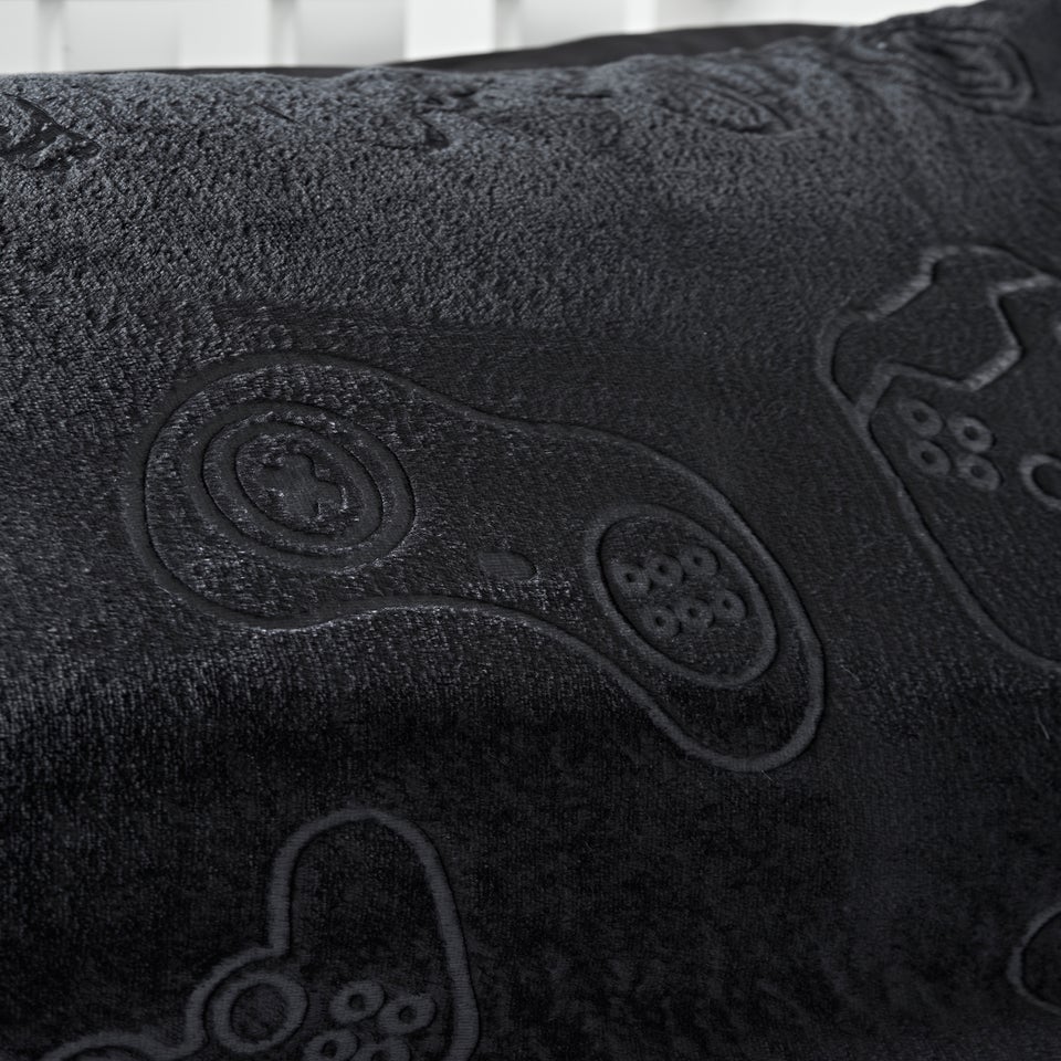 Black Gaming Fleece Duvet Set