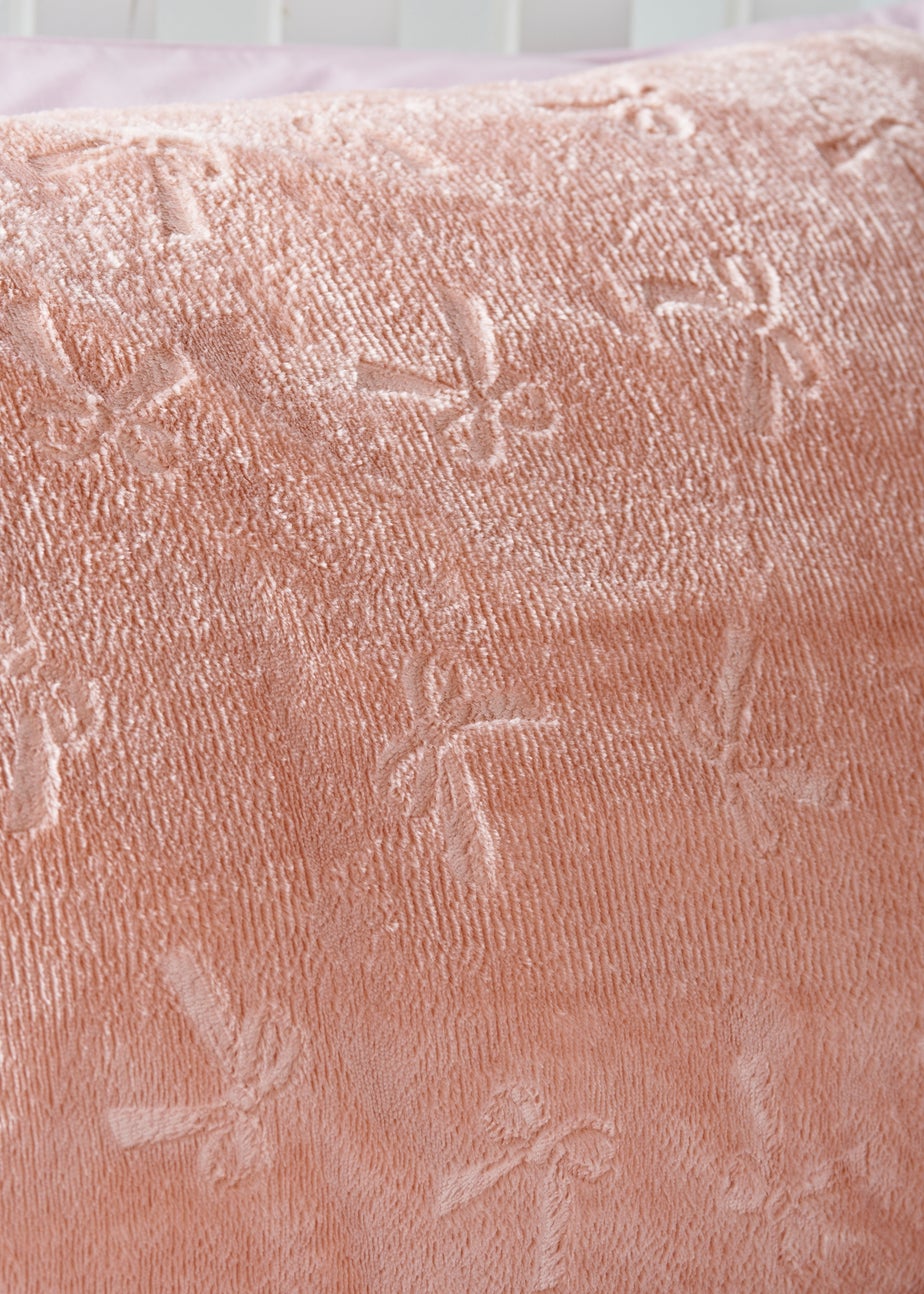 Pink Bow Fleece Duvet Set