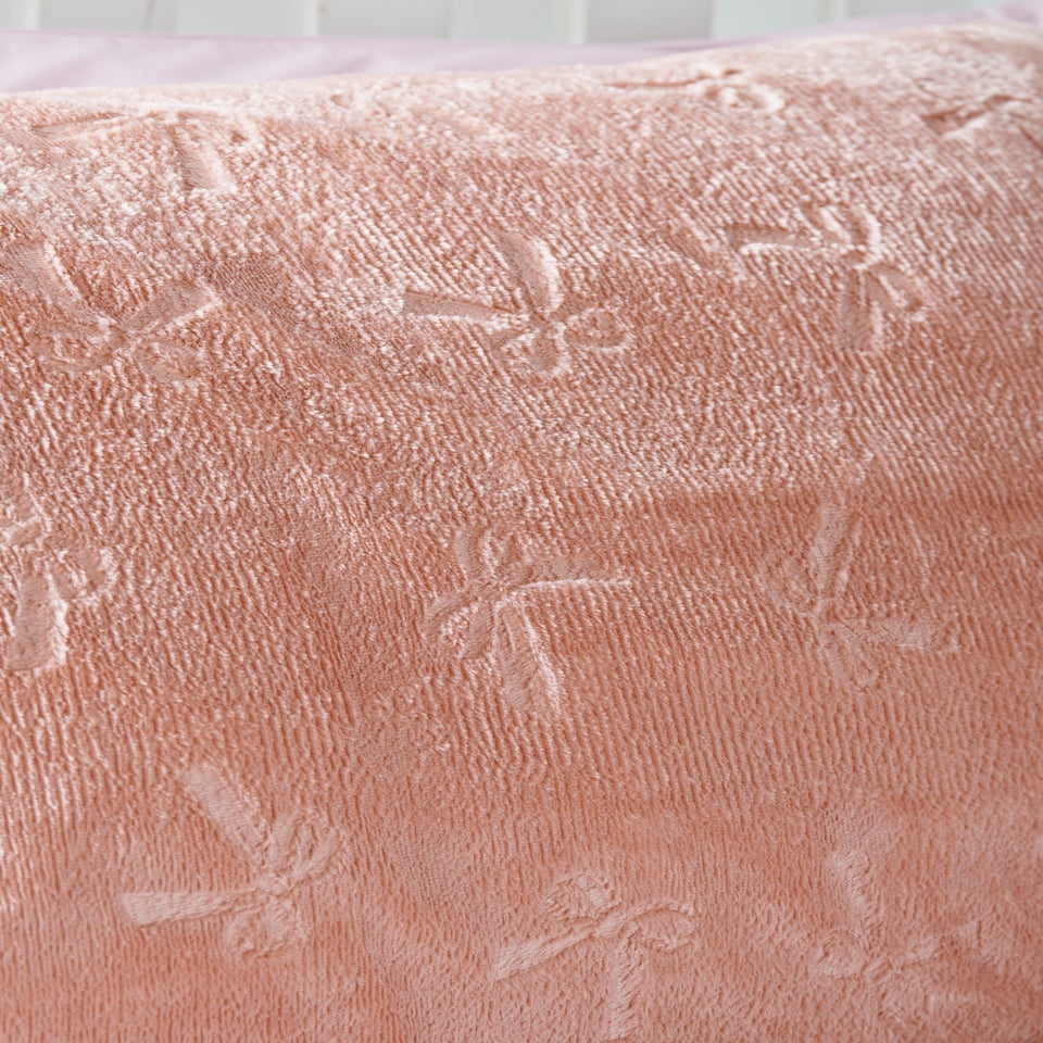 Pink Bow Fleece Duvet Set