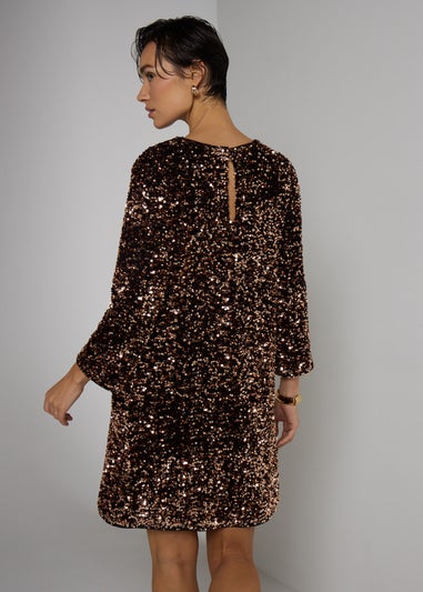 Et Vous Bronze Sequin Mini Dress