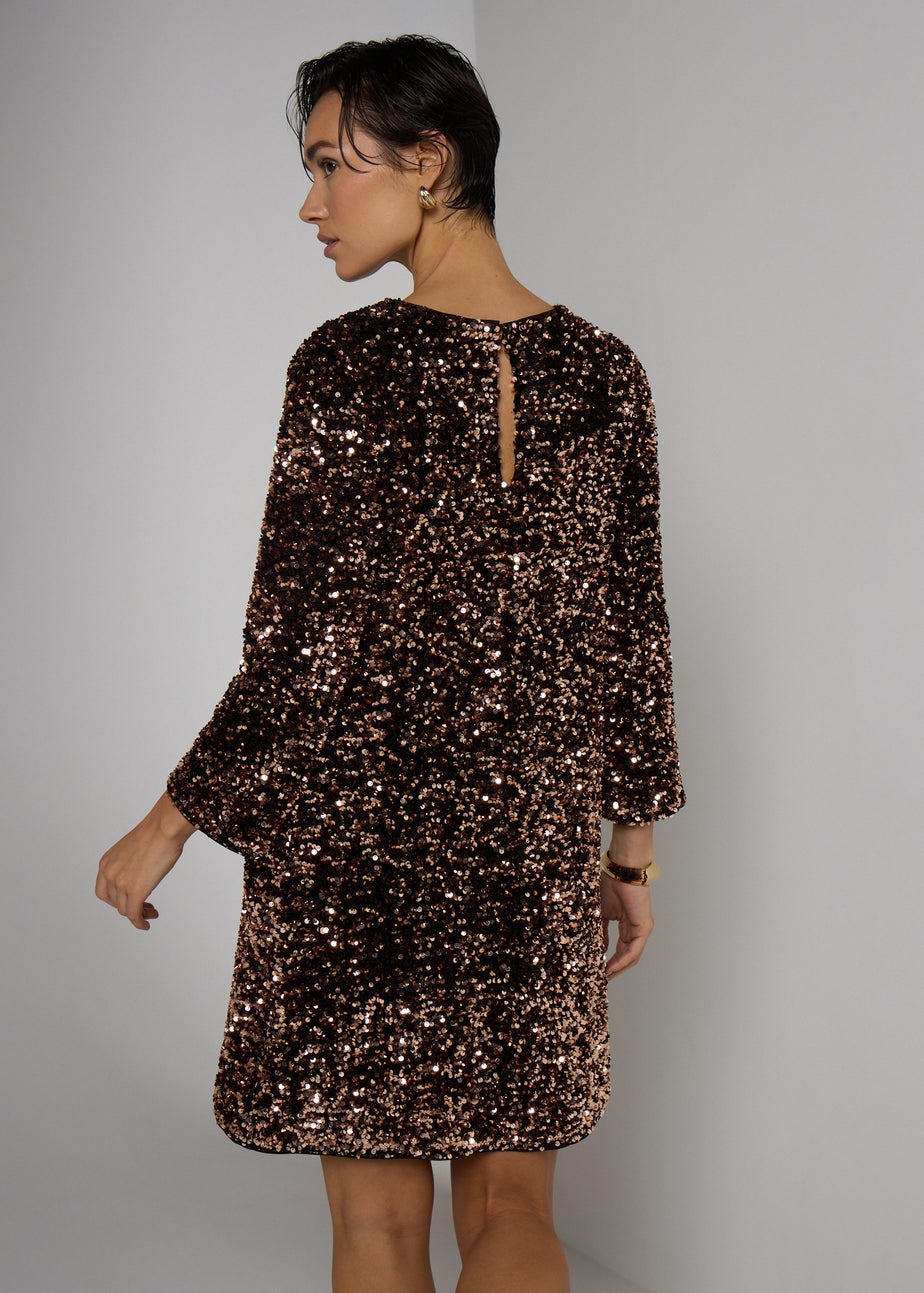 Et Vous Bronze Sequin Mini Dress