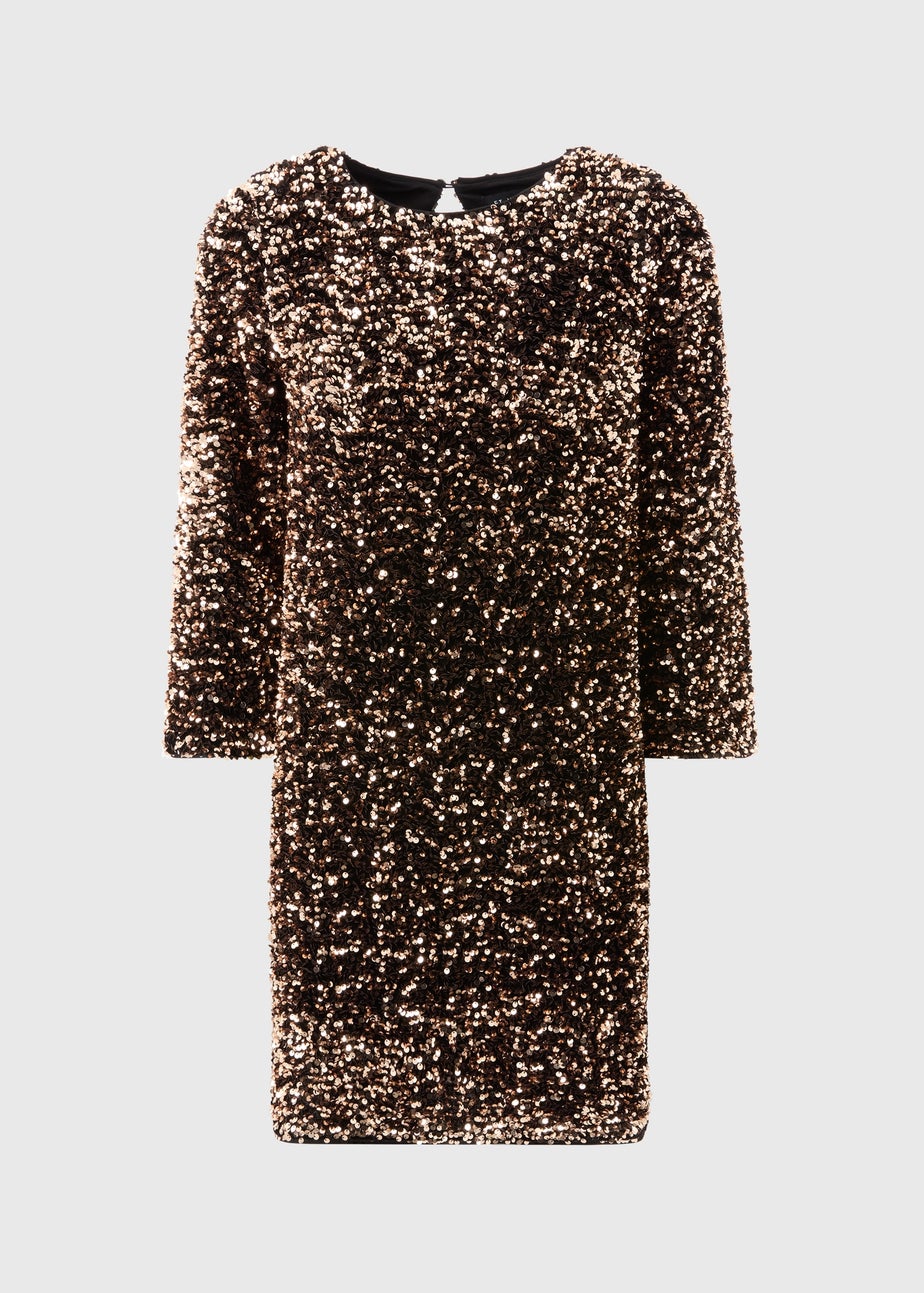 Et Vous Bronze Sequin Mini Dress