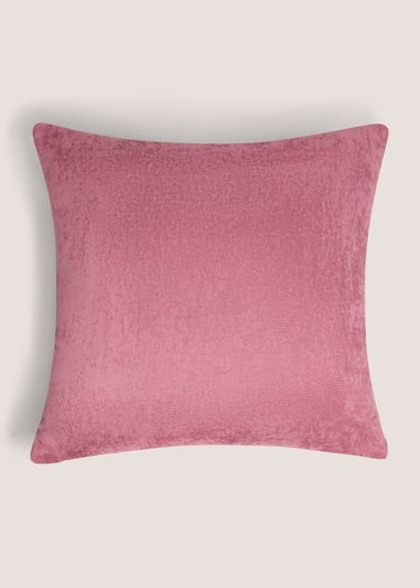 Pink Block Cut Velvet Cushion