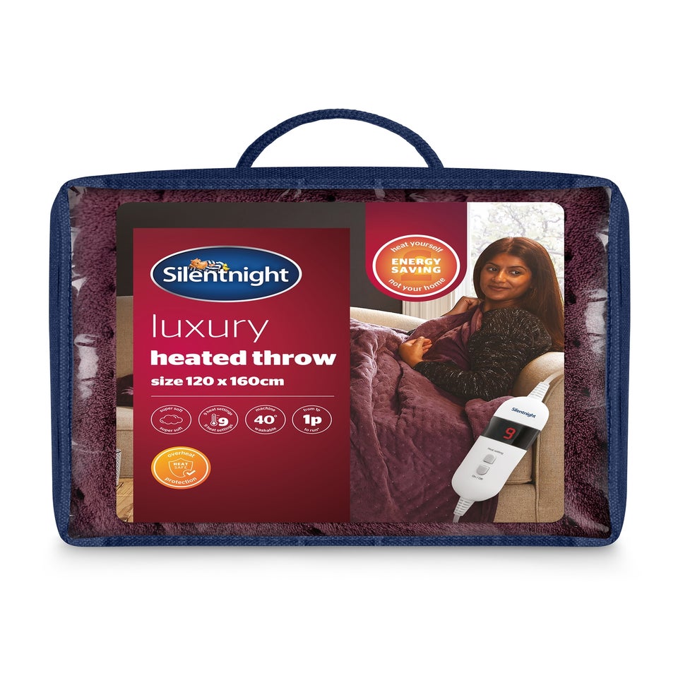 Silentnight Burgundy Heated Fleece Throw