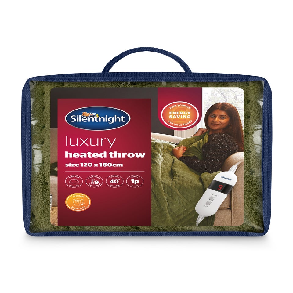 Silentnight Green Heated Fleece Throw
