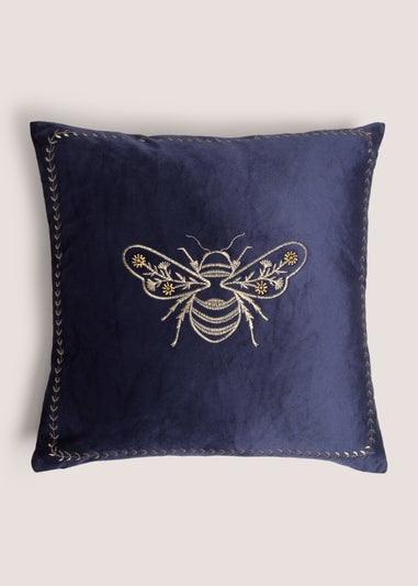 Navy Bee Cushion