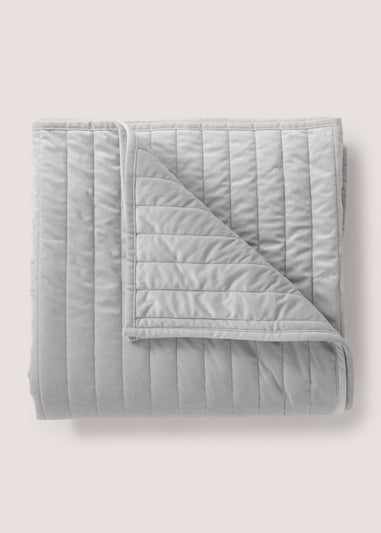 Grey Velvet Bedspread
