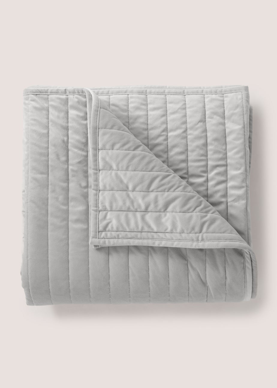 Grey Velvet Bedspread