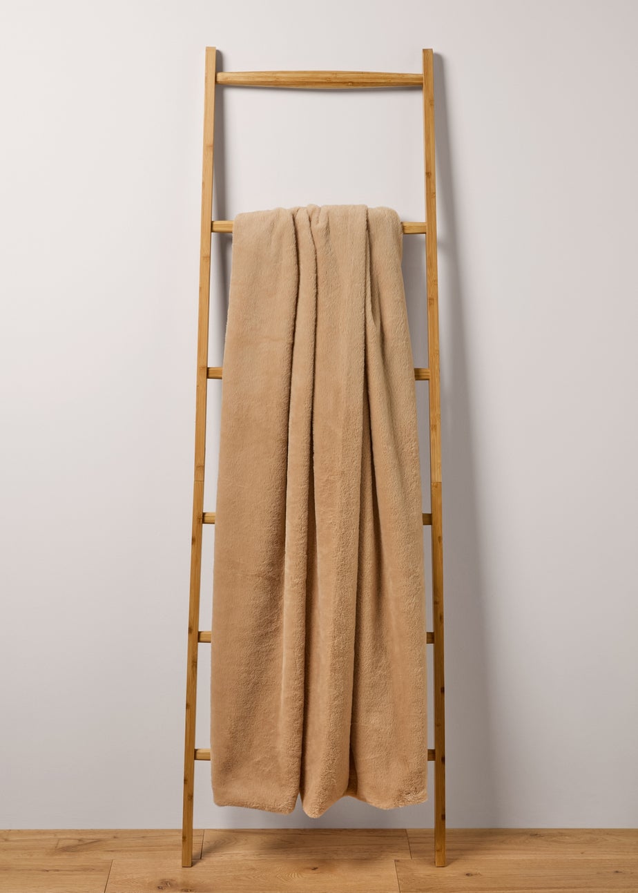 Caramel Faux Fur Throw