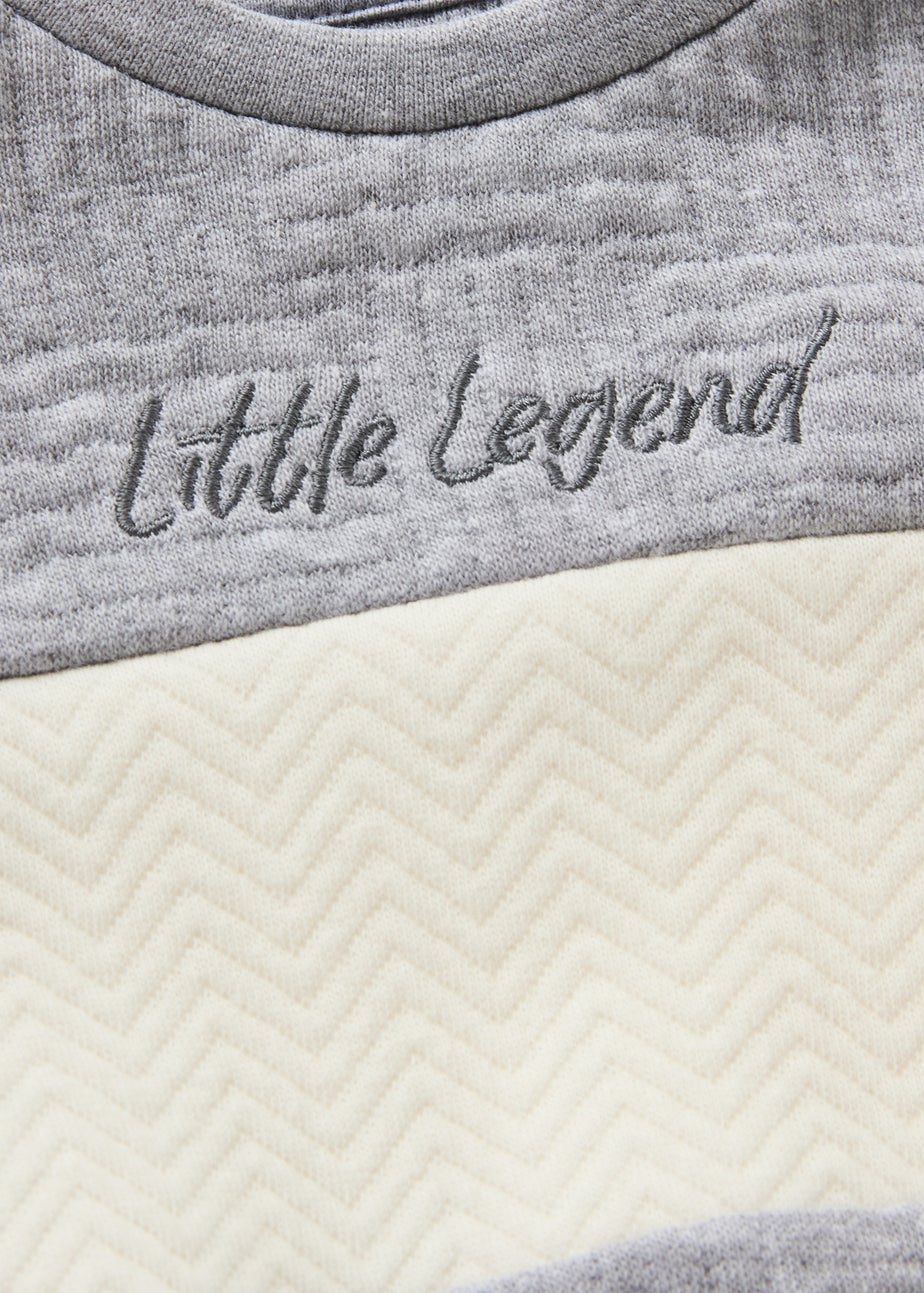 Baby Grey Quilted Little Legend Sweatshirt & Jogging Bottom Set (Newbron-23mths)