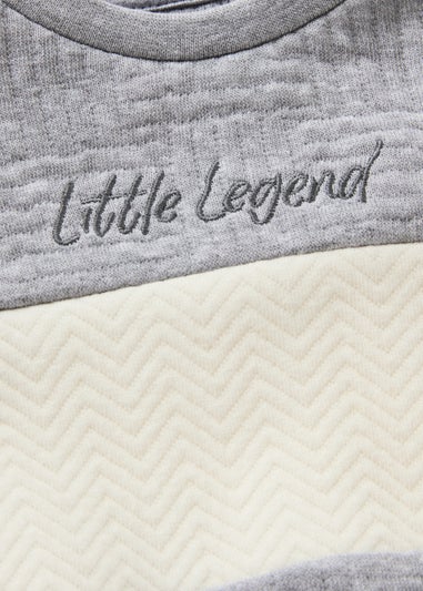 Baby Grey Quilted Little Legend Sweatshirt & Jogging Bottom Set (Newbron-23mths)