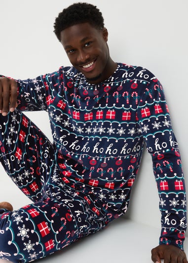 Navy Ho Ho Family Pyjama Set