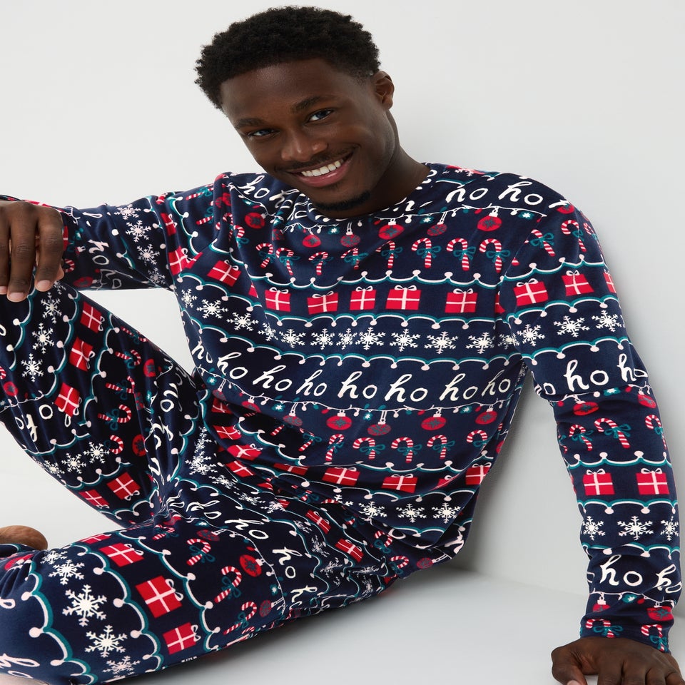 Navy Ho Ho Family Pyjama Set