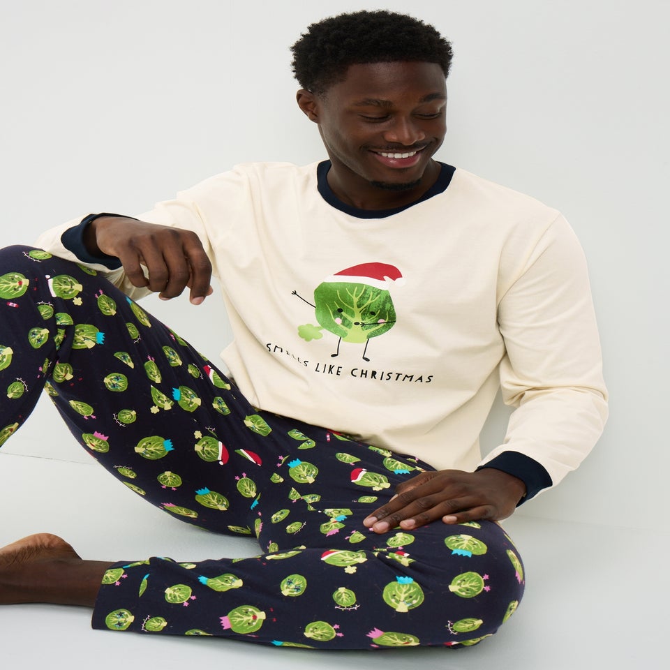 Mens Cream Sprout Matching Family Pyjama Set
