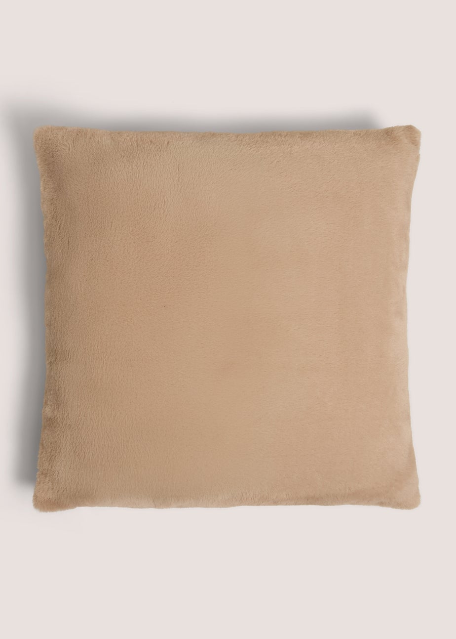 Beige Faux Fur Cushion