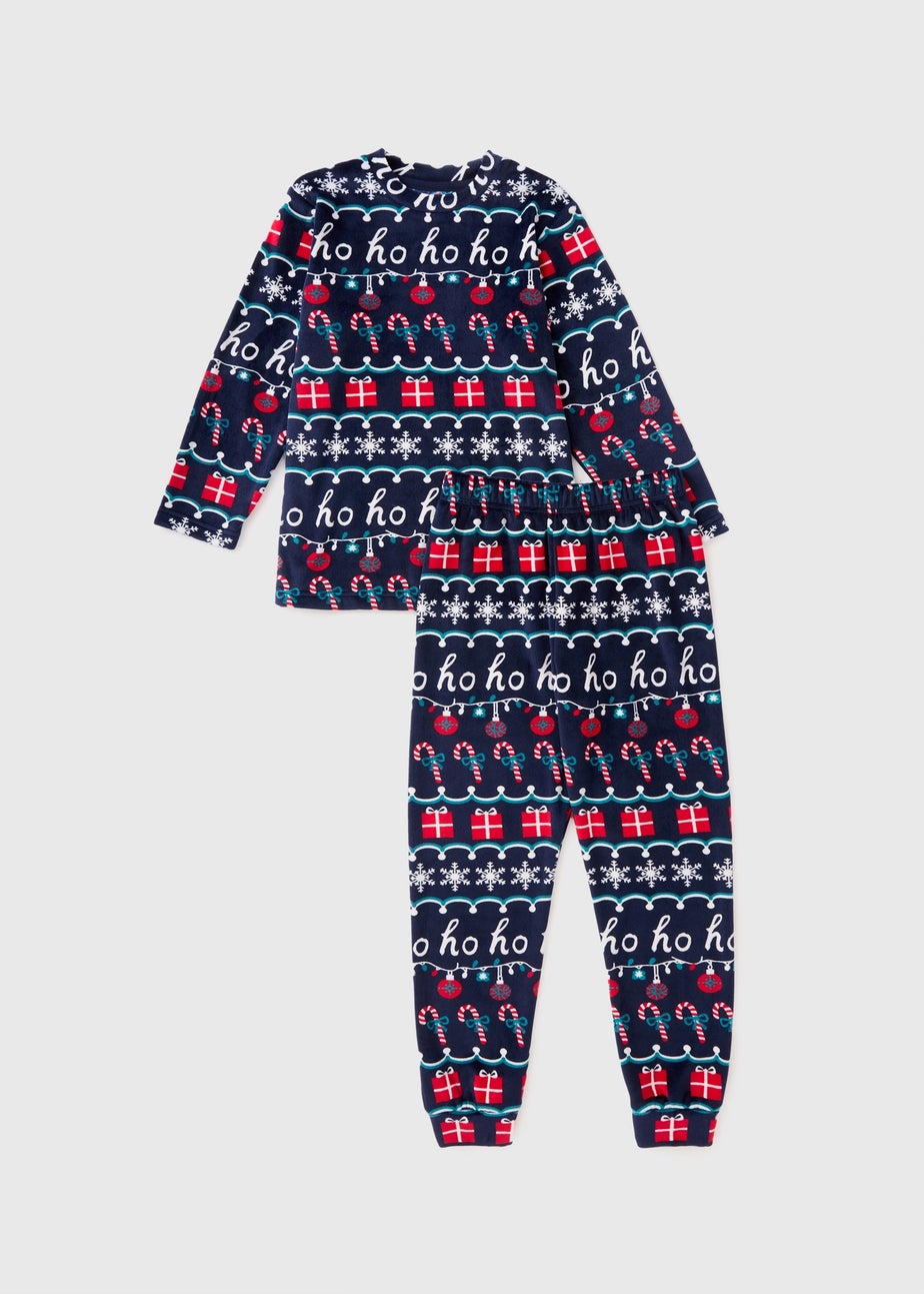Boys Navy Ho Ho Family Pyjama Set (1–13yrs)