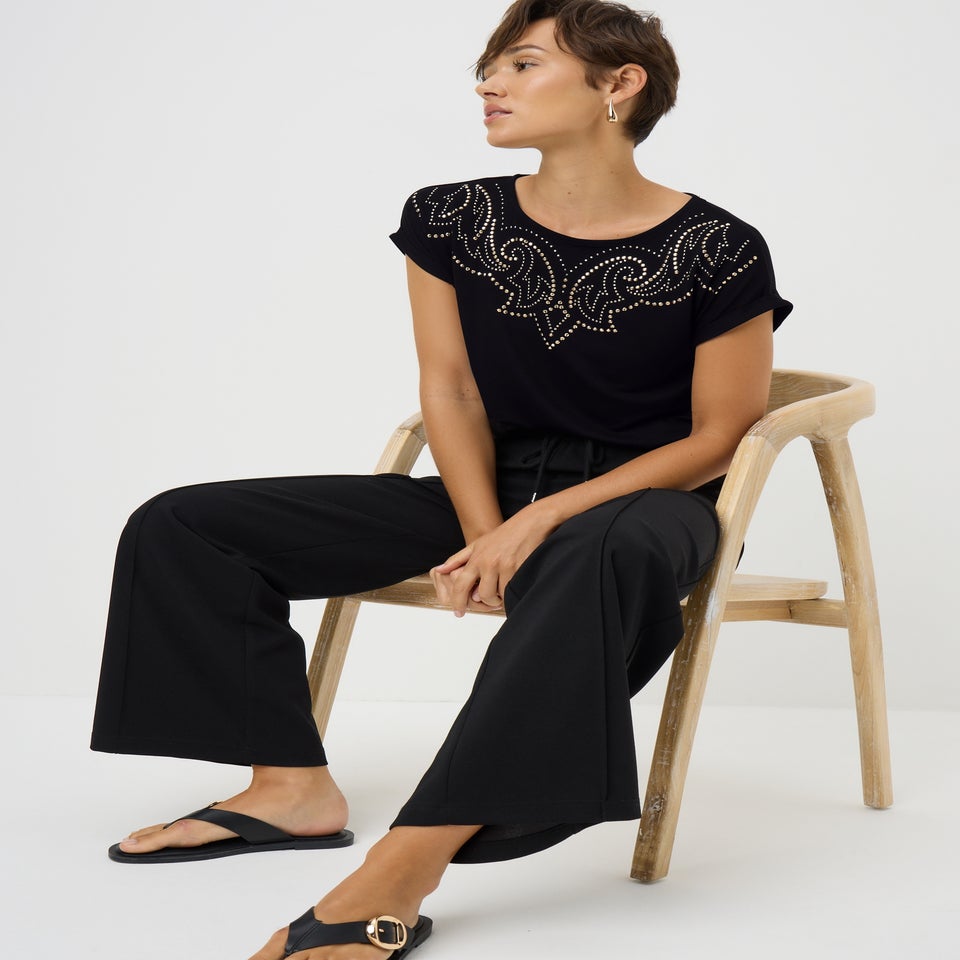 Black Western Stud T-Shirt