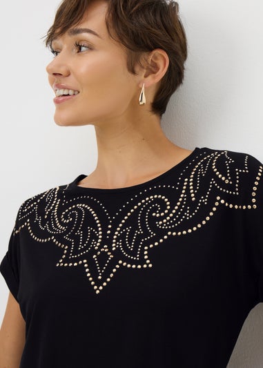 Black Western Stud T-Shirt