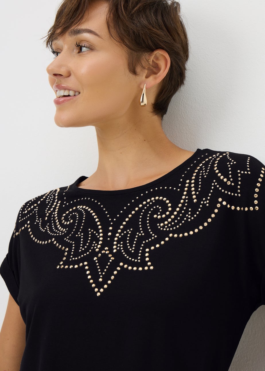 Black Western Stud T-Shirt