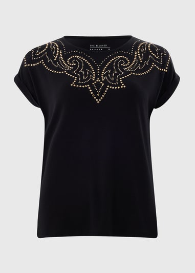 Black Western Stud T-Shirt