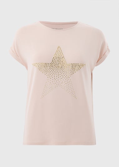 Pink Short Sleeve Stud Star T-Shirt