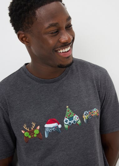 Grey Christmas Gaming Pyjama Set