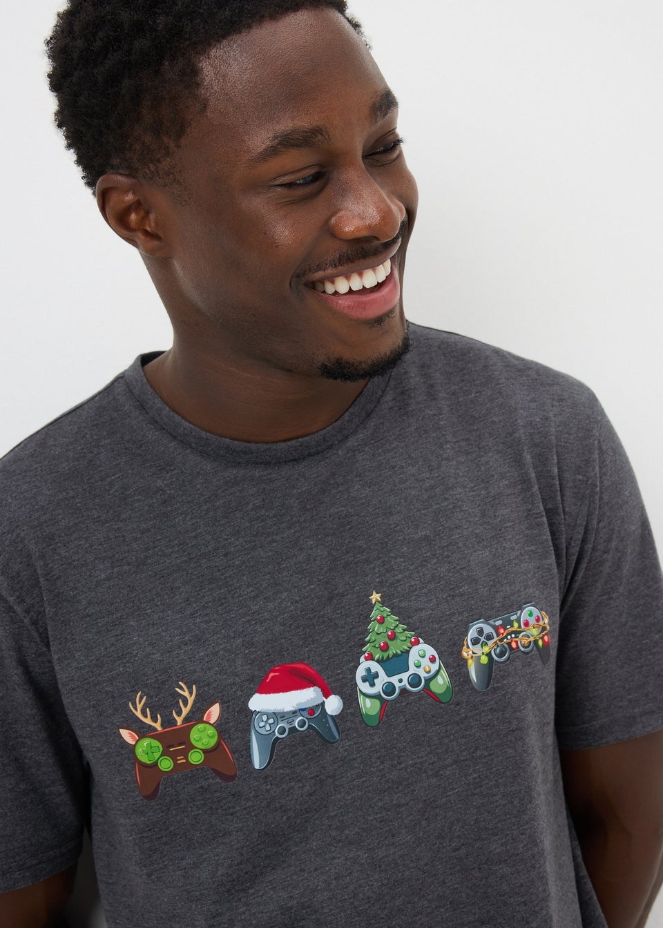 Grey Christmas Gaming Pyjama Set