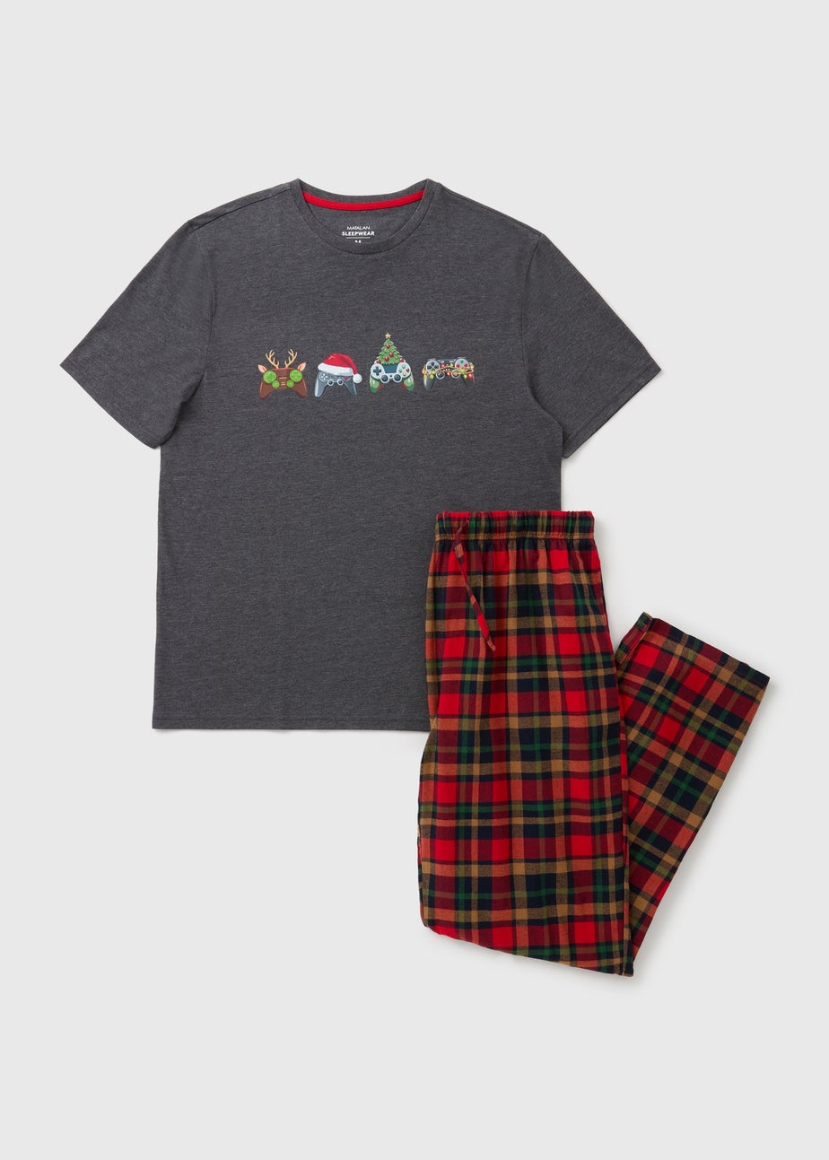 Grey Christmas Gaming Pyjama Set